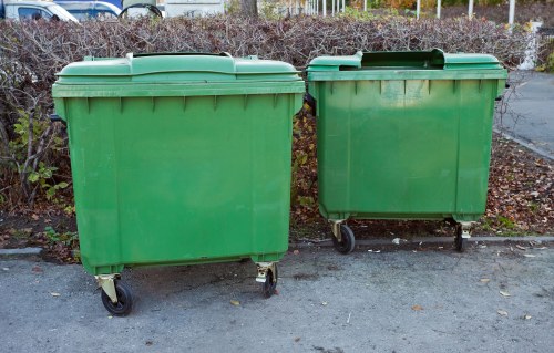 Professional waste removal team at a construction site