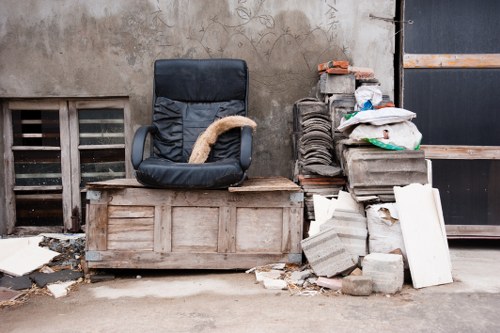 A skip being delivered to a residential area in Blackfriars