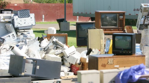Community members participating in recycling